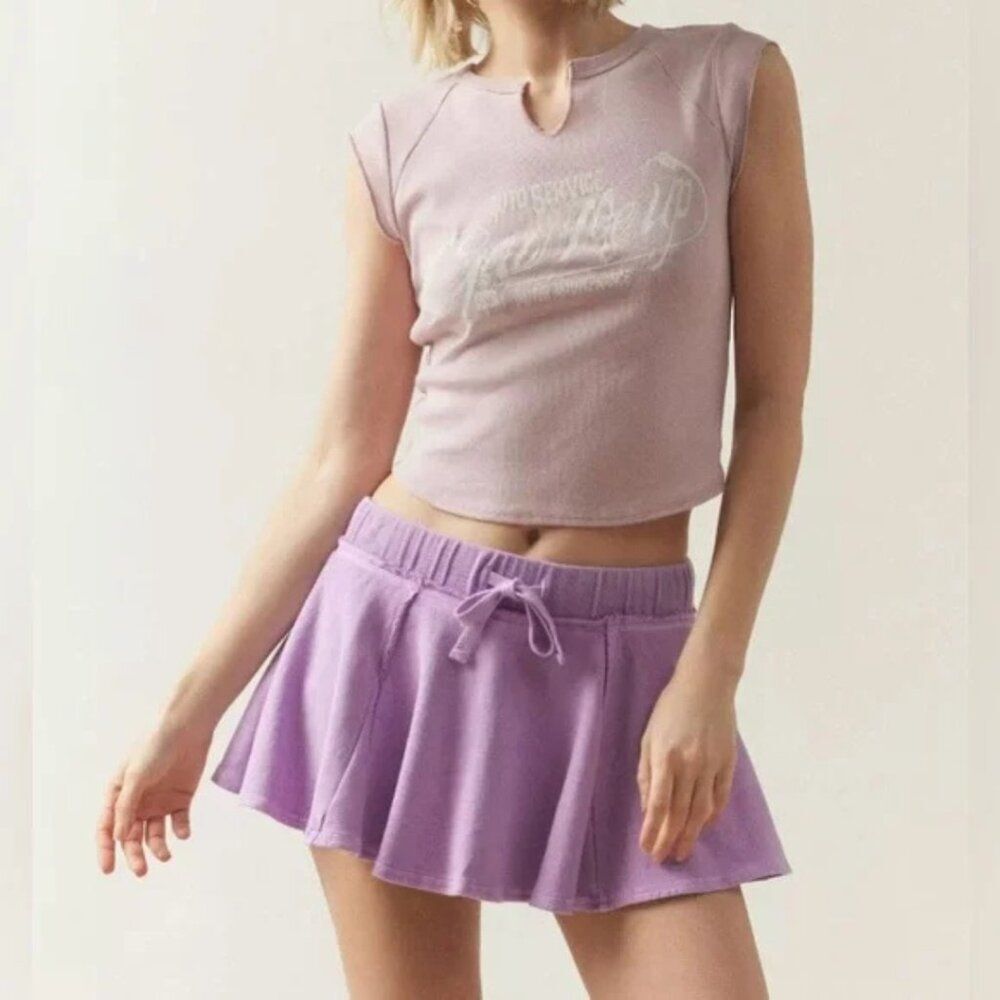 Urban Outfitters Out From Under Lived In Skort Mini Skirt Purple NWT Size Medium